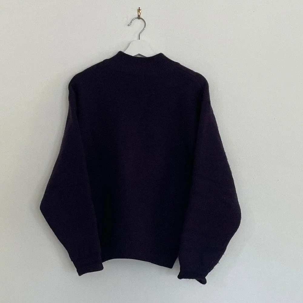 Vintage Patagonia Mens Small Purple 100% Wool Quarter Zip Pullover Sweater
